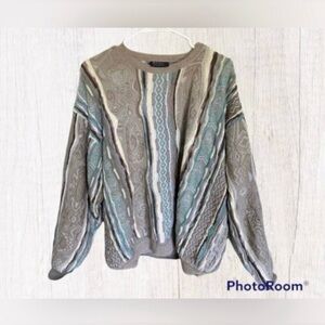 Geccu Australia Pure Merino Wool Sweater XL Textured Knit Coogi Style Unisex